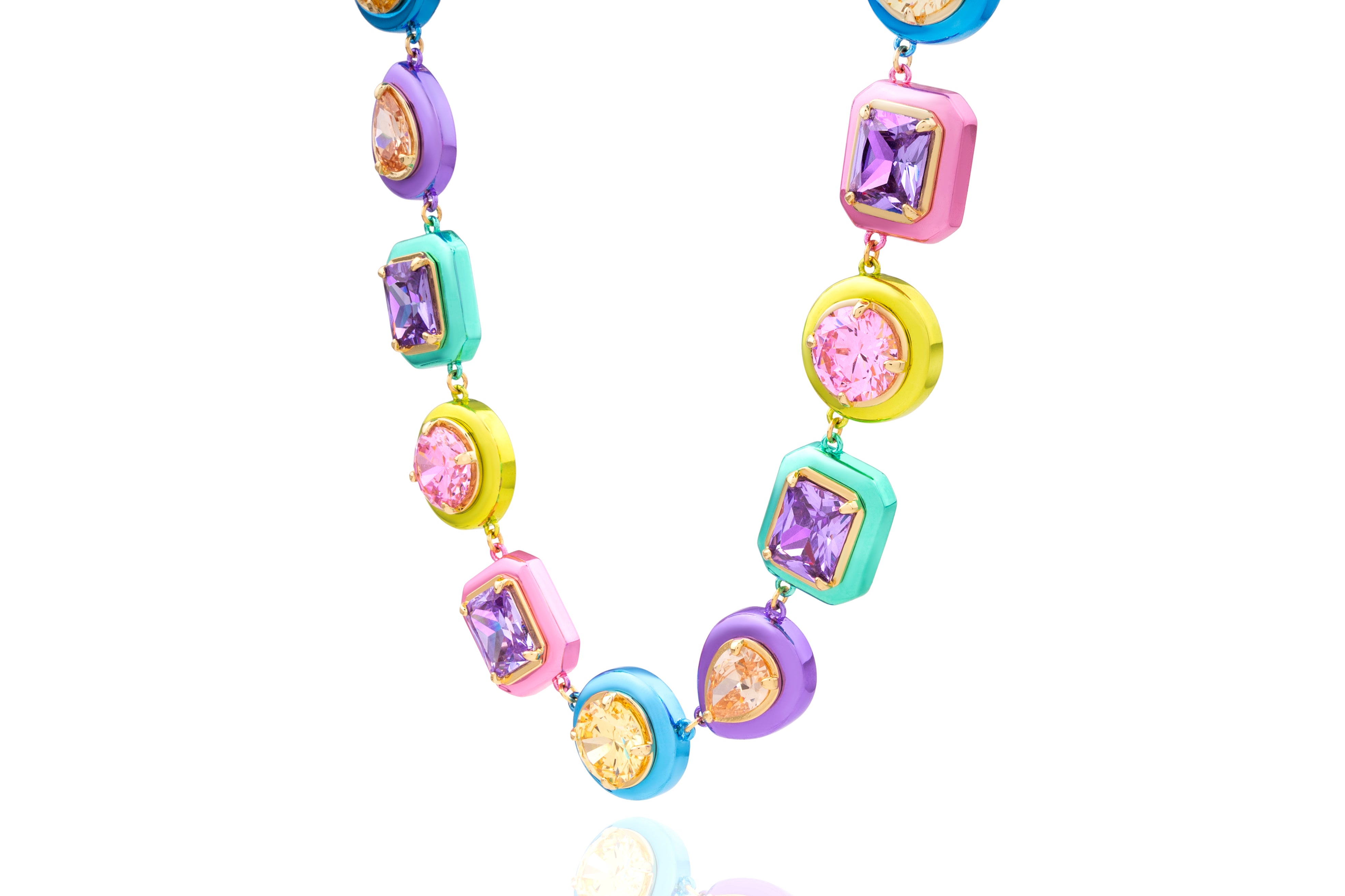 Chromatic Color Multi Stone Statement Necklace